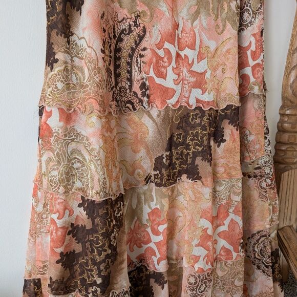 Y2K Dressbarn Fairycore Floral Tiered Skirt Size Large - Picture 3 of 10